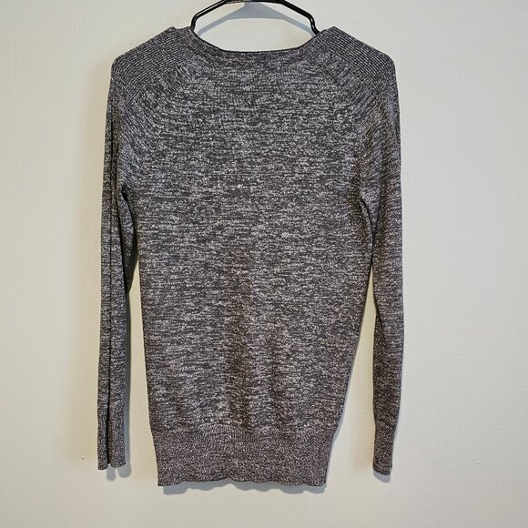 Women’s Loft Long Sleeve Two-Tone Heathered Gray Cardigan w/ Subtle Shimmer, XS - Picture 3 of 6